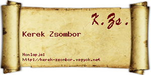Kerek Zsombor névjegykártya